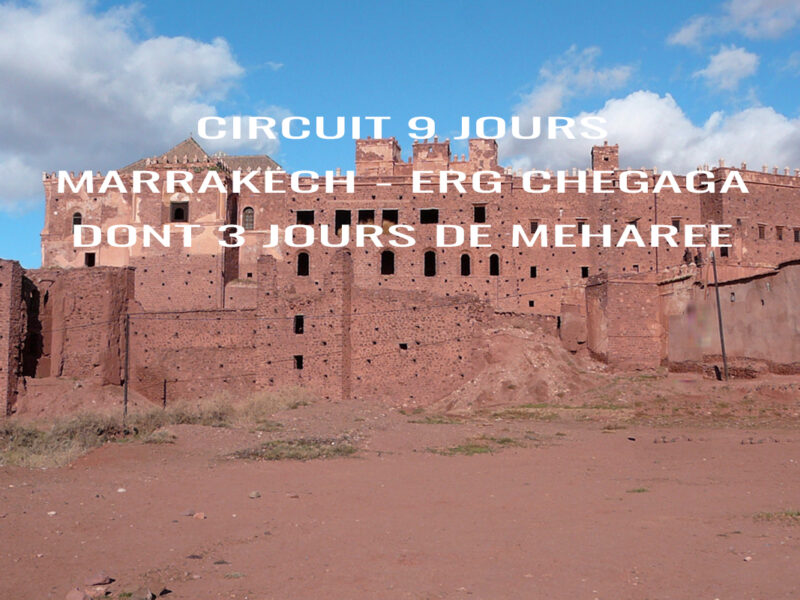 Meharee Maroc - CIRCUIT 9 JOURS - MARRAKECH ERG CHEGAGA DONT 3 JOURS DE TREKS